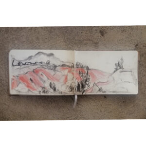 Sketchbook pages artist residency program charcoal on paper