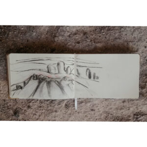 Sketchbook pages artist residency program charcoal on paper