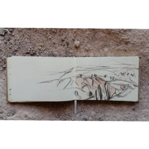 Sketchbook pages artist residency program charcoal on paper