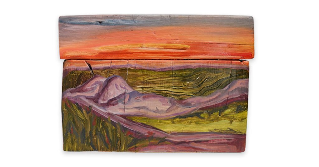 Rocks under the sun Oil on found wood, 25x33 cm, 2026